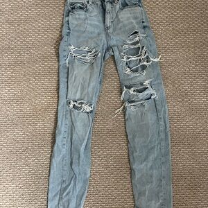 Distressed Blue Jeans